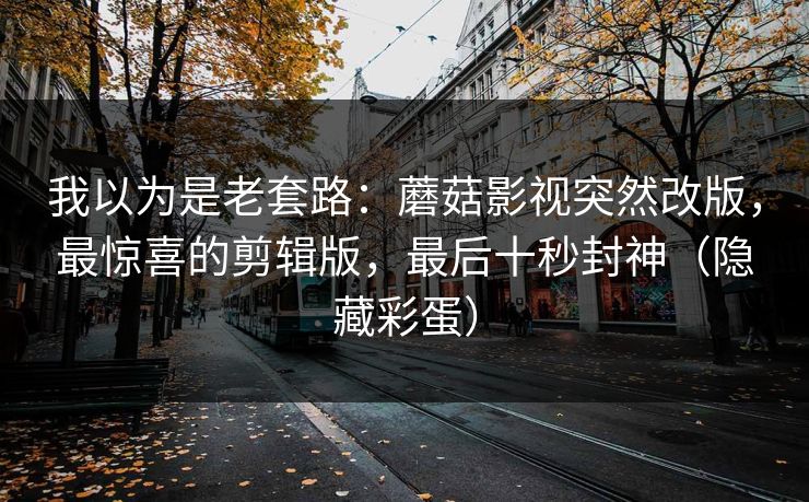 我以为是老套路:蘑菇影视突然改版,最惊喜的剪辑版,最后十秒封神(隐藏彩蛋)