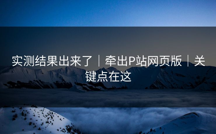 实测结果出来了｜牵出P站网页版｜关键点在这