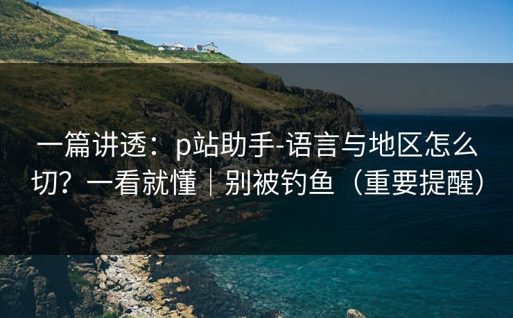 一篇讲透：p站助手-语言与地区怎么切？一看就懂｜别被钓鱼（重要提醒）