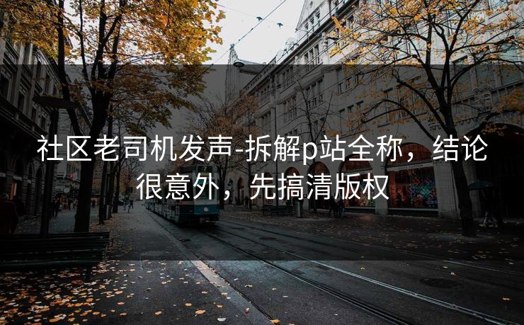 社区老司机发声-拆解p站全称,结论很意外,先搞清版权 社区老司机发声-拆解p站全称,结论很意外,先搞清版权