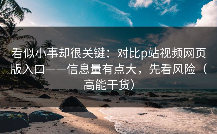 看似小事却很关键：对比p站视频网页版入口——信息量有点大，先看风险（高能干货）